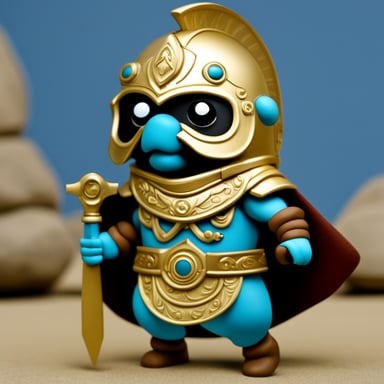 Go Blue Gopher as a Titan warrior from mythology, wearing a Roman helmet.