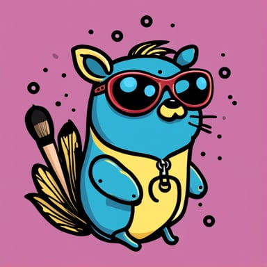 Go Blue Gopher, embodying the spirit of a 2000s punk, boasts an array of tattoos and piercings, making a bold statement wherever it goes.