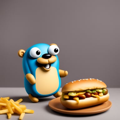 Go Blue Gopher as a hotdog gopher that bites in itself.
