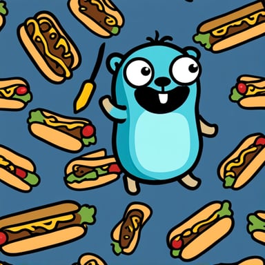 Go Blue Gopher as a hotdog gopher that bites in itself.