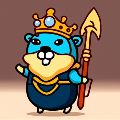 Go Blue Gopher with a trident