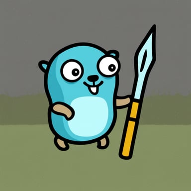 Go Blue Gopher with a trident