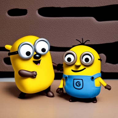 Happy Go Blue Gopher meeting a minion as Go Blue Gopher.