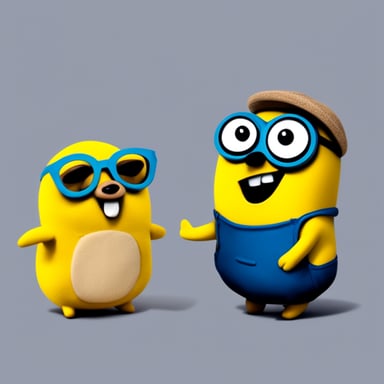 Happy go blue gopher and go blue gopher as a minion.