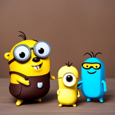 Happy go blue gopher meeting a minion as go blue gopher.