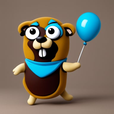 Go blue gopher as silly dog gopher.