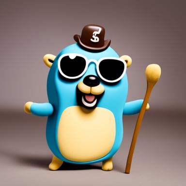 Go blue gopher as silly dog gopher.