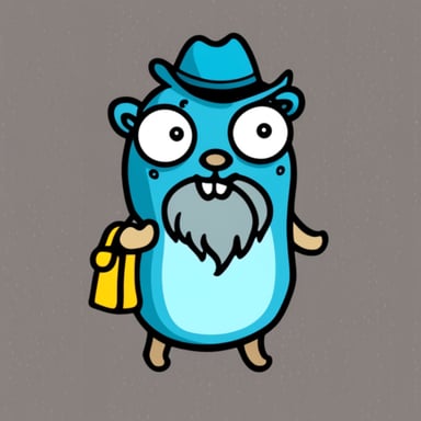 Go Blue Gopher has long grey hair and a beard.