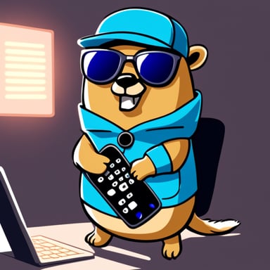 Go Blue Gopher as a software developer wearing sunglasses is ready to code in style.