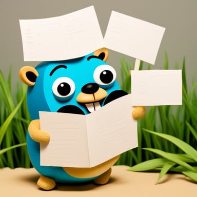 Go Blue Gopher with a paper written ta workando siqueira