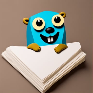 Go Blue Gopher with a paper written ta workando siqueira
