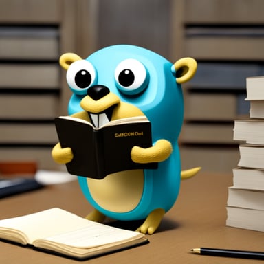 Go Blue Gopher with document