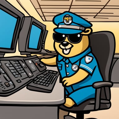 Go Blue Gopher working as dispatcher in airport - logo