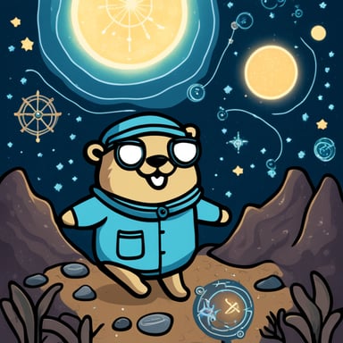 Go blue gopher doing astrology