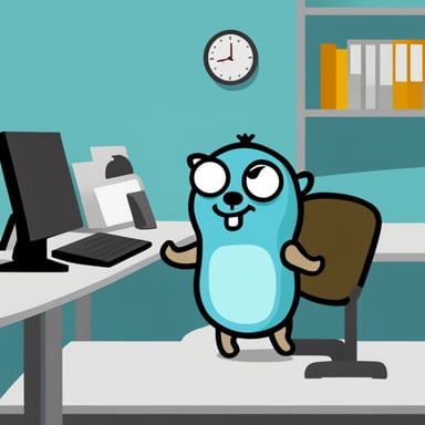 Go Blue Gopher helping you at work