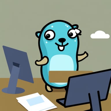 Go Blue Gopher helping you at work
