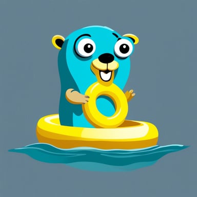 Go blue gopher with swimming ring