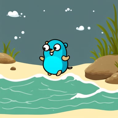 Go Blue Gopher swimming in the ocean.