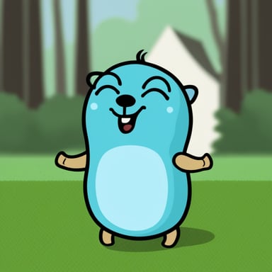 Go Blue Gopher sees a shadow and feels happy yet scared.