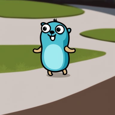 Go Blue Gopher sees a shadow and feels happy yet scared.