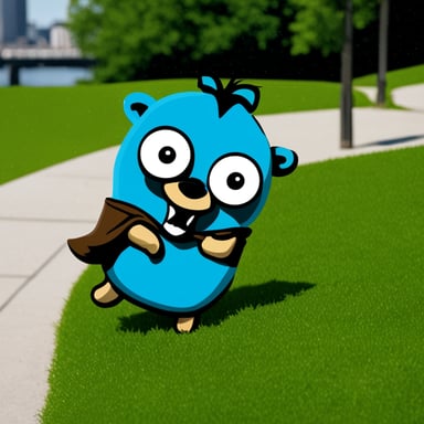 Go Blue Gopher enjoying GopherCon IL.