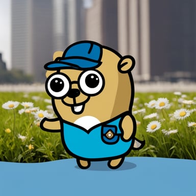 Go Blue Gopher enjoying GopherCon IL.