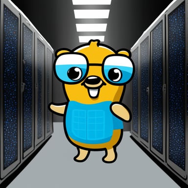 Go Blue Gopher building a data center in a wildlife reserve.