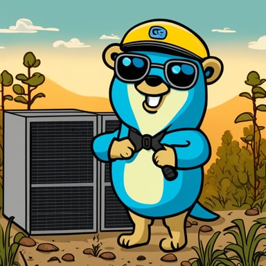 Go Blue Gopher building a data center in a wildlife reserve.