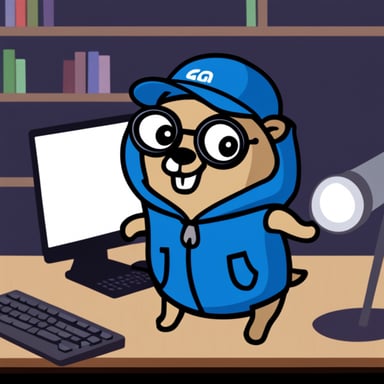Go blue gopher as a hacker