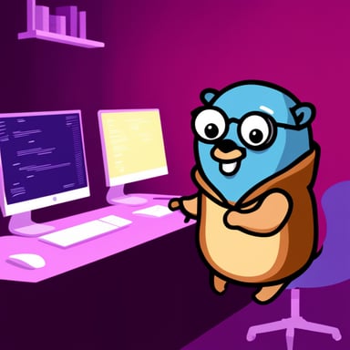 Go blue gopher as a hacker
