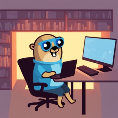 Go blue gopher as a hacker