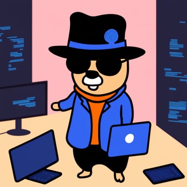 Go blue gopher as a black hat hacker