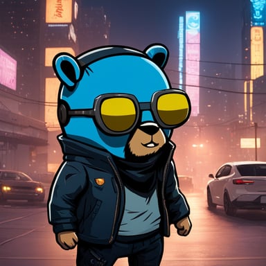 Go blue gopher as a cyberpunk part-android, defeating Adam Smasher from Cyberpunk 2077 the video game. He's a character from the series that's mostly Android.