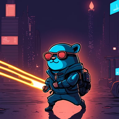 Go blue gopher as a cyberpunk part-android, defeating Adam Smasher from Cyberpunk 2077 the video game. He's a character from the series that's mostly Android.