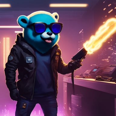 Go Blue Gopher as Adam Smasher from Cyberpunk 2077.