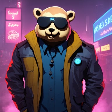 Go Blue Gopher as Adam Smasher from Cyberpunk 2077.