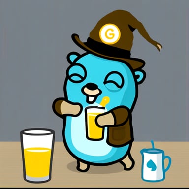 Go blue gopher drinking chagee