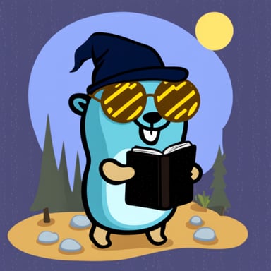 Go Blue Gopher compiling a program