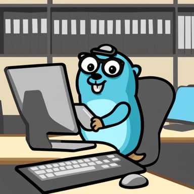 Go Blue Gopher as a tech support employee on the phone.