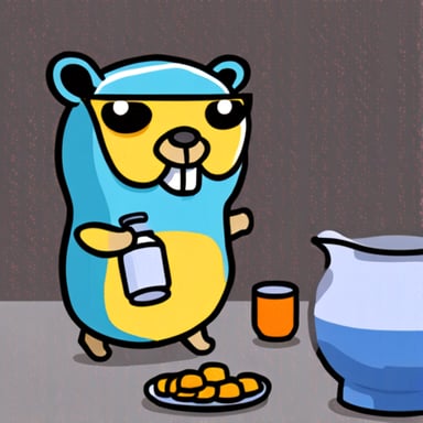 Go Blue Gopher drinking sake.