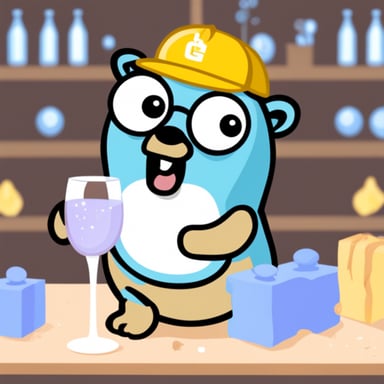 Go Blue Gopher drinking champagne