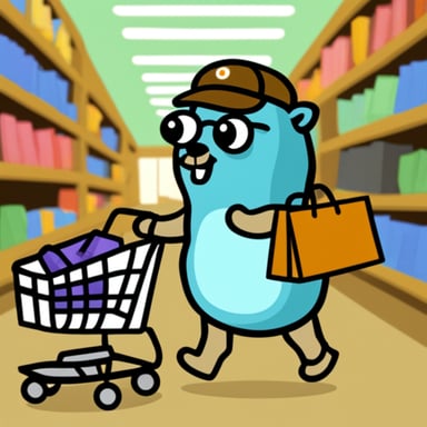 Go Blue Gopher going shopping.