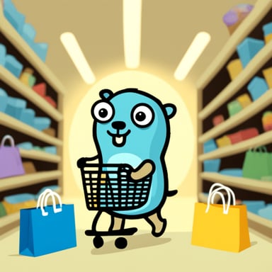 Go Blue Gopher going shopping.