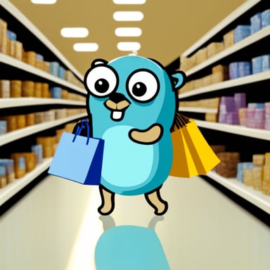 Go Blue Gopher going shopping.