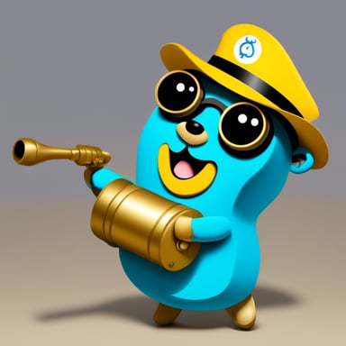 Go Blue Gopher is happy going with yellow and using Kubernetes.