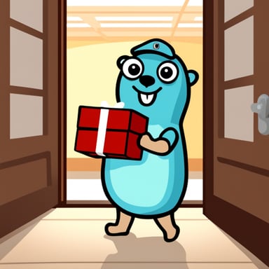 Go Blue Gopher working as a pizza delivery mascot brings smiles every time he shows up at the door.