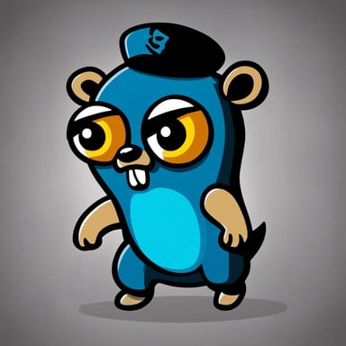 An angry Go Blue Gopher with hatred in its eyes and a desire to strangle someone.
