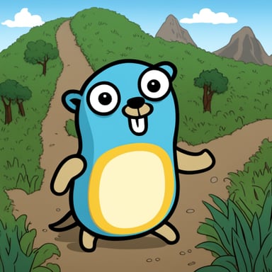 The happy Go Blue Gopher explores Brazil.