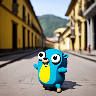 The happy Go Blue Gopher explores Brazil.