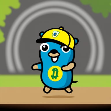 Happy Go Blue Gopher wearing a Brazil t-shirt.